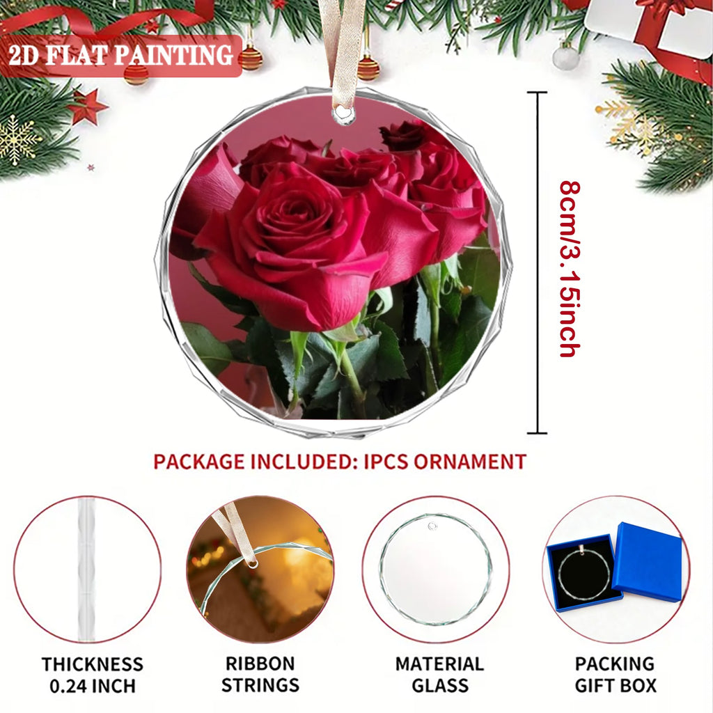 8 cm Round Crystal Glass Ornament