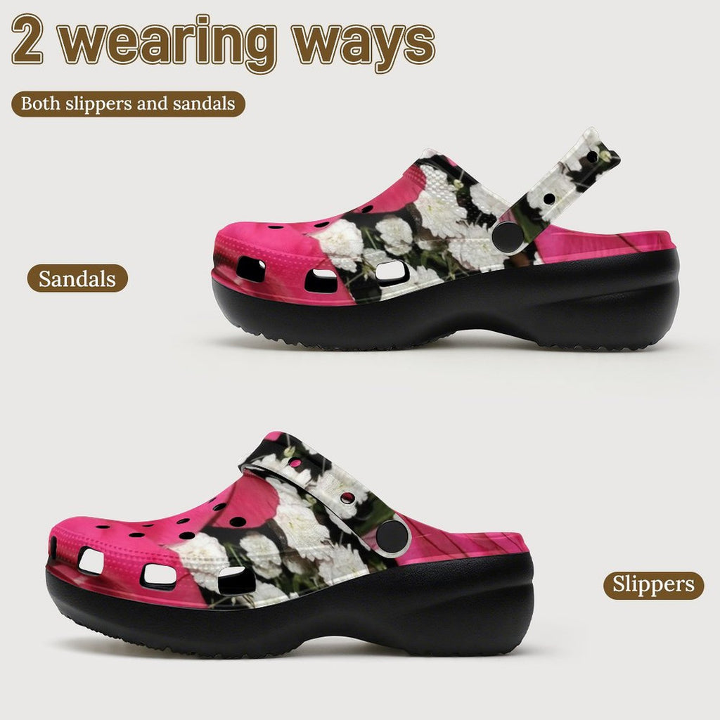 Clogs High-heeled perforated shoes Women's High-heeled Clogs