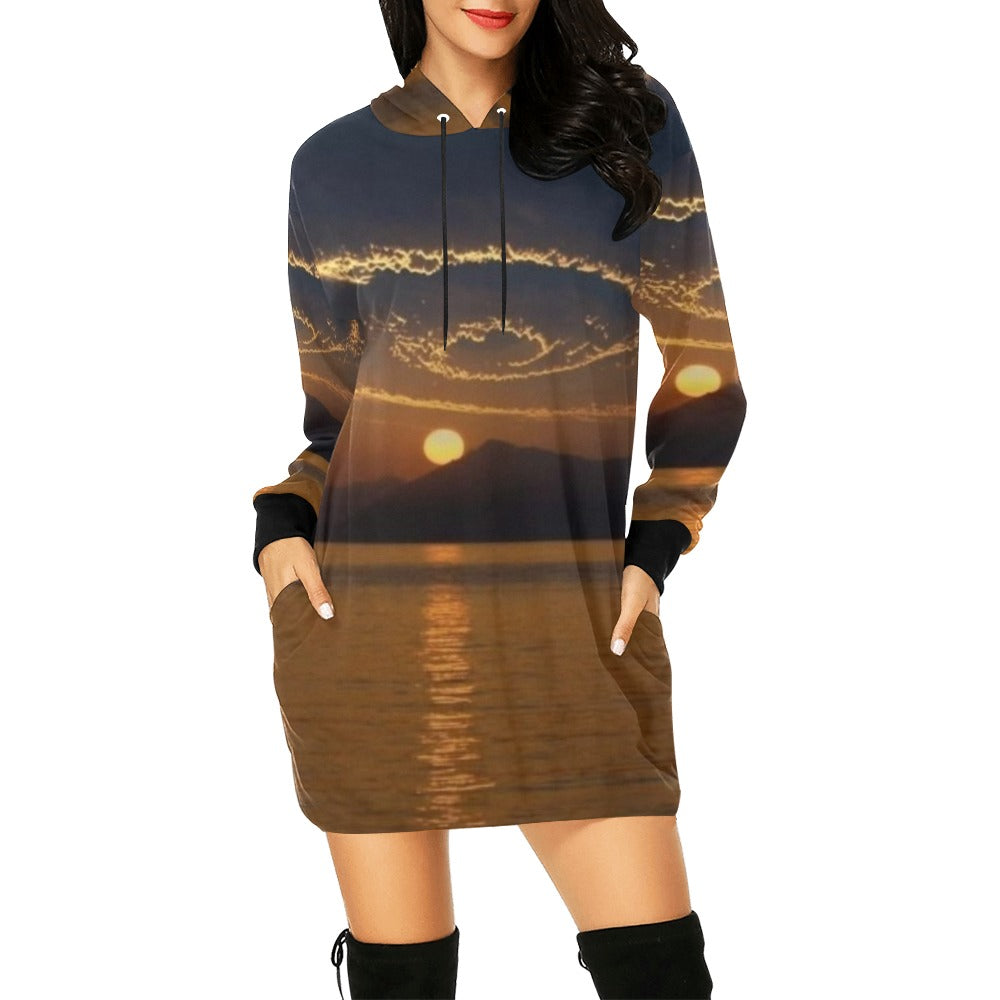Dress All Over Print Hoodie Mini Dress (Model H27)