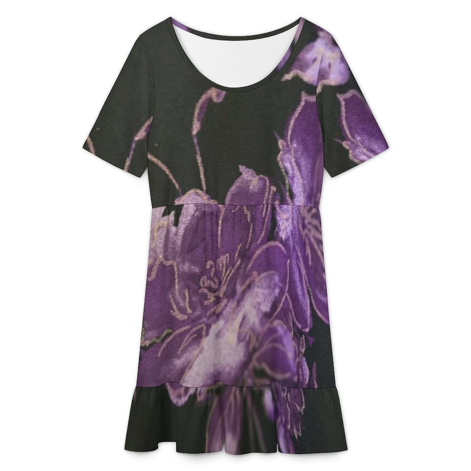 Short sleeved ruffled dress Short Sleeve Ruffle Hem Dress