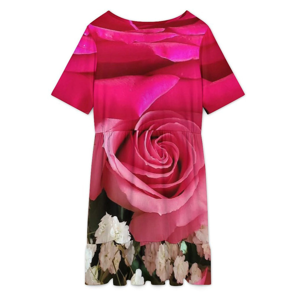 Short sleeved ruffled dress Short Sleeve Ruffle Hem Dress