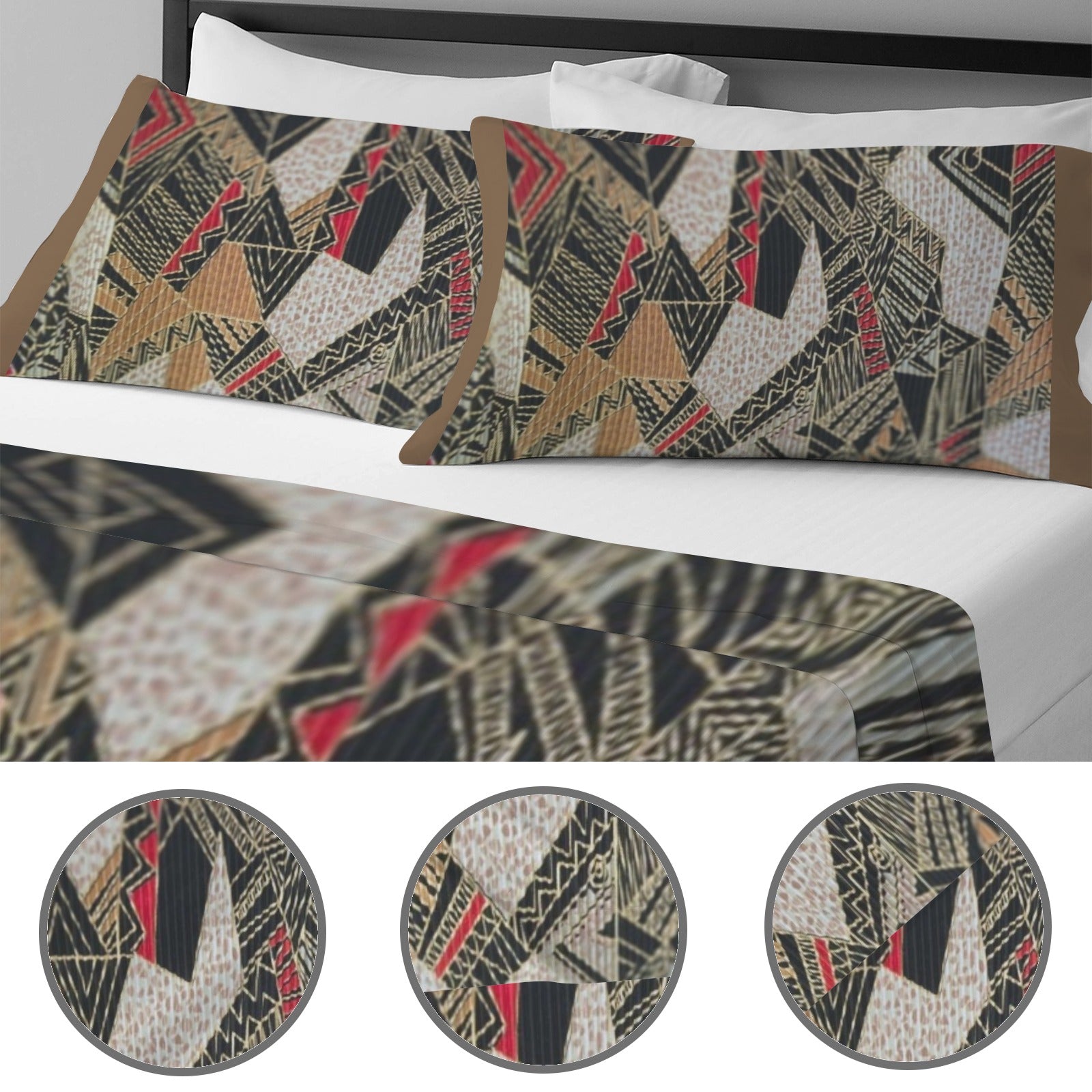 Bedding 4-Piece Bedding Set with Blank Fitted Sheet 82.7x82.7inch