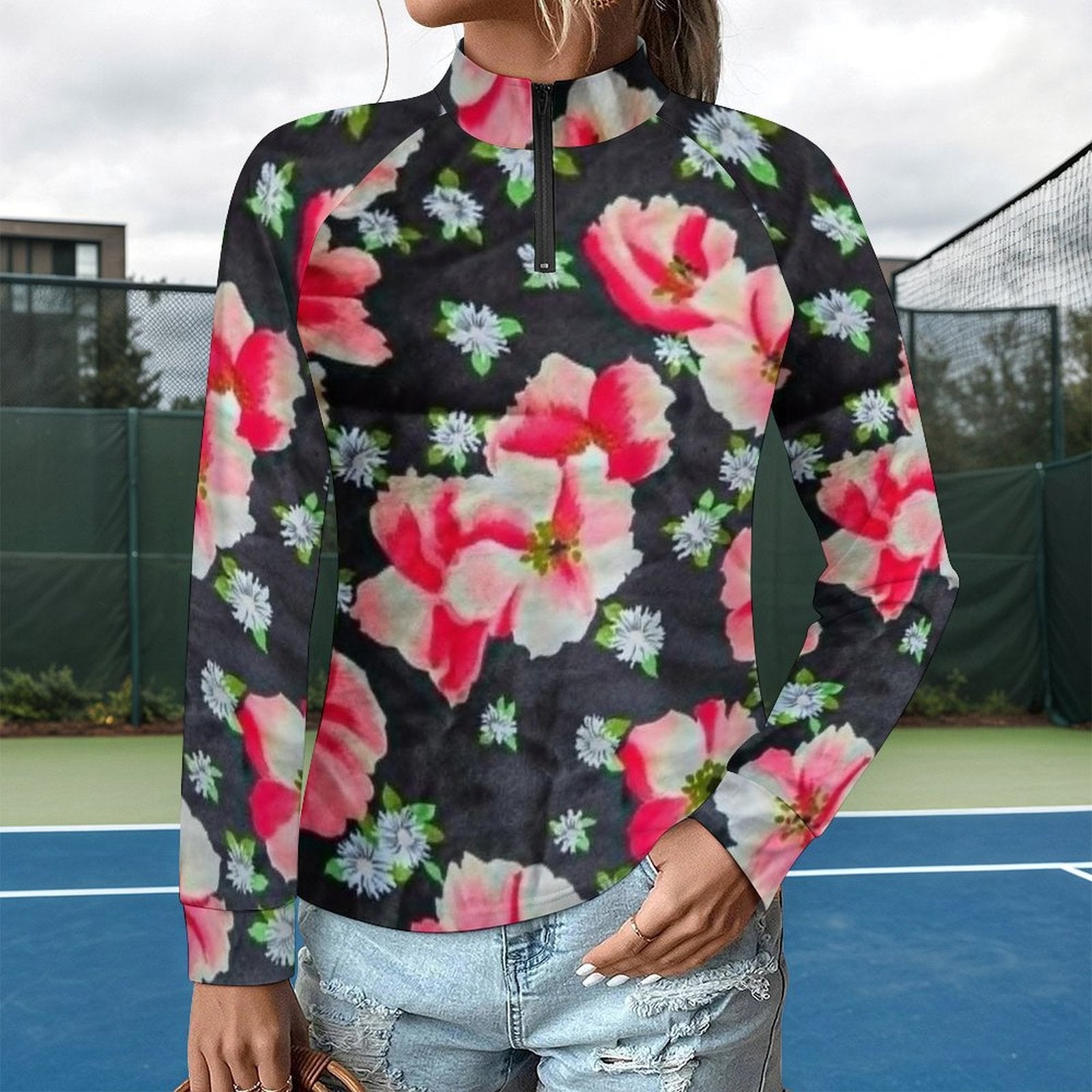 Women's Long sleeve Tight fitting quick drying clothes Women's Long Sleeve 1/4 Zip Quick Dry Shirt