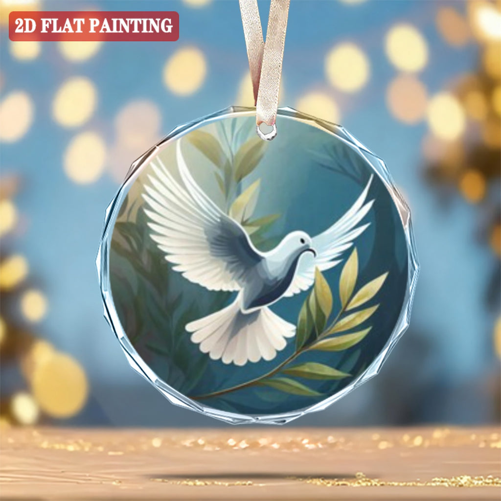 8 cm Round Crystal Glass Ornament
