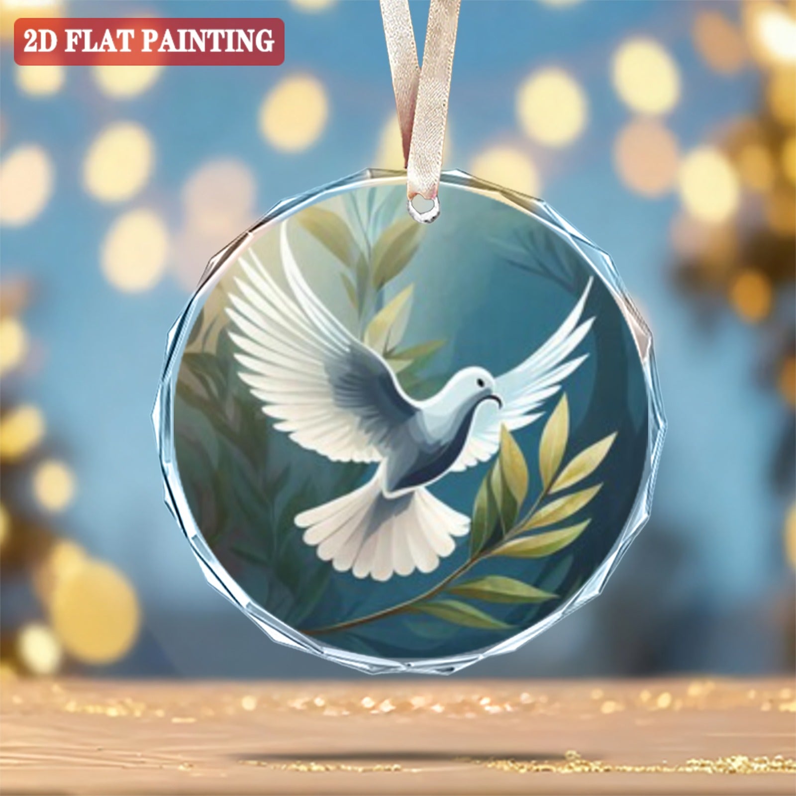 8 cm Round Crystal Glass Ornament