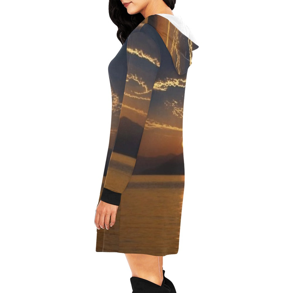 Dress All Over Print Hoodie Mini Dress (Model H27)