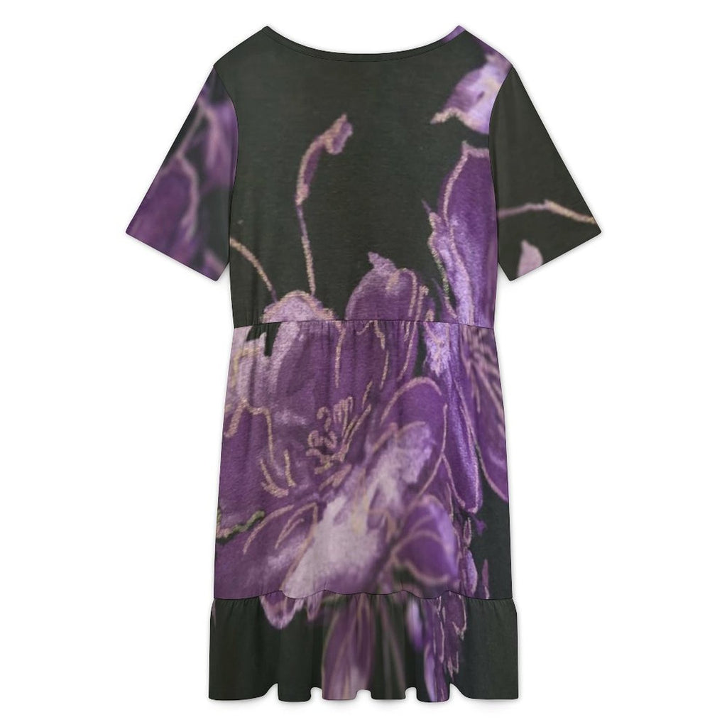 Short sleeved ruffled dress Short Sleeve Ruffle Hem Dress