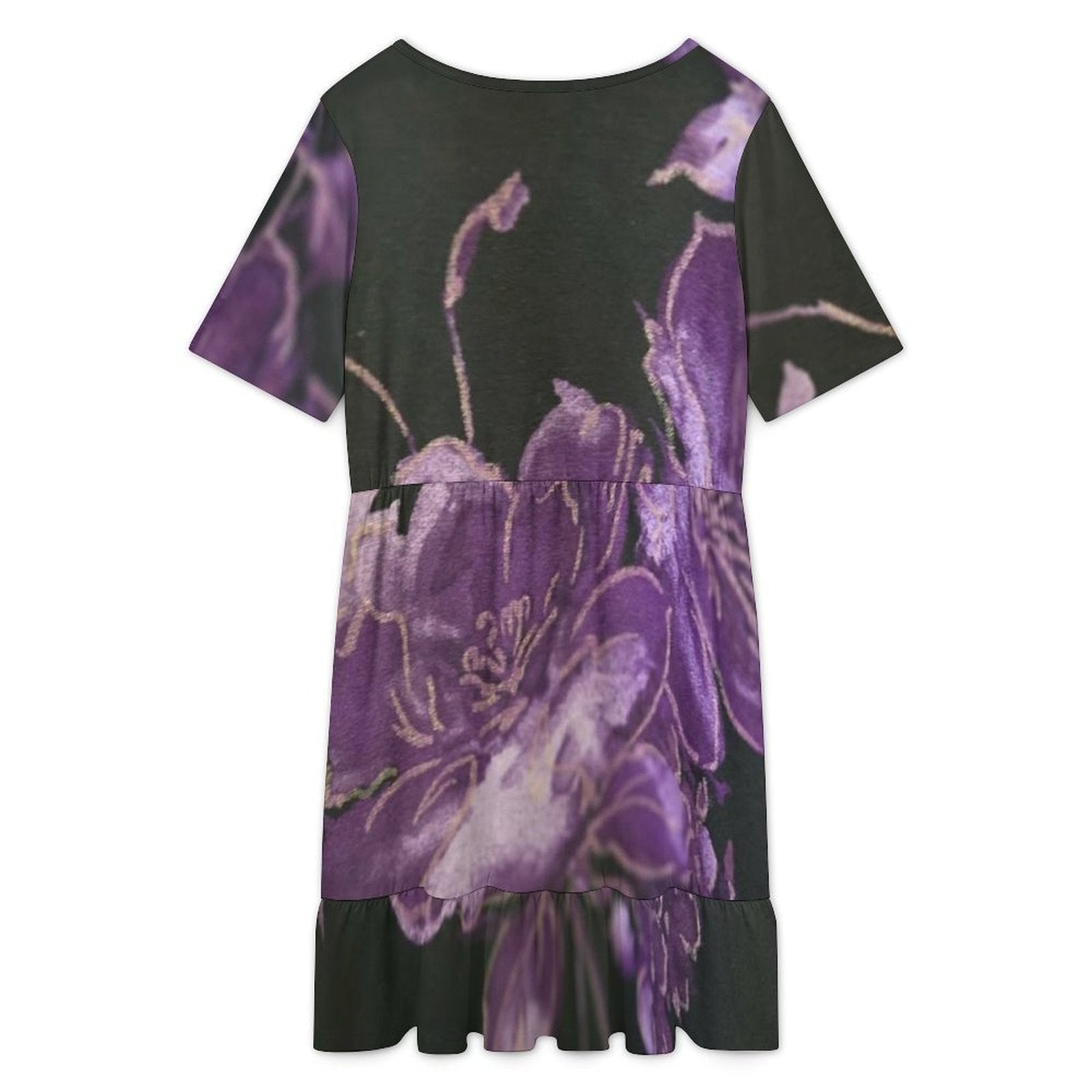 Short sleeved ruffled dress Short Sleeve Ruffle Hem Dress