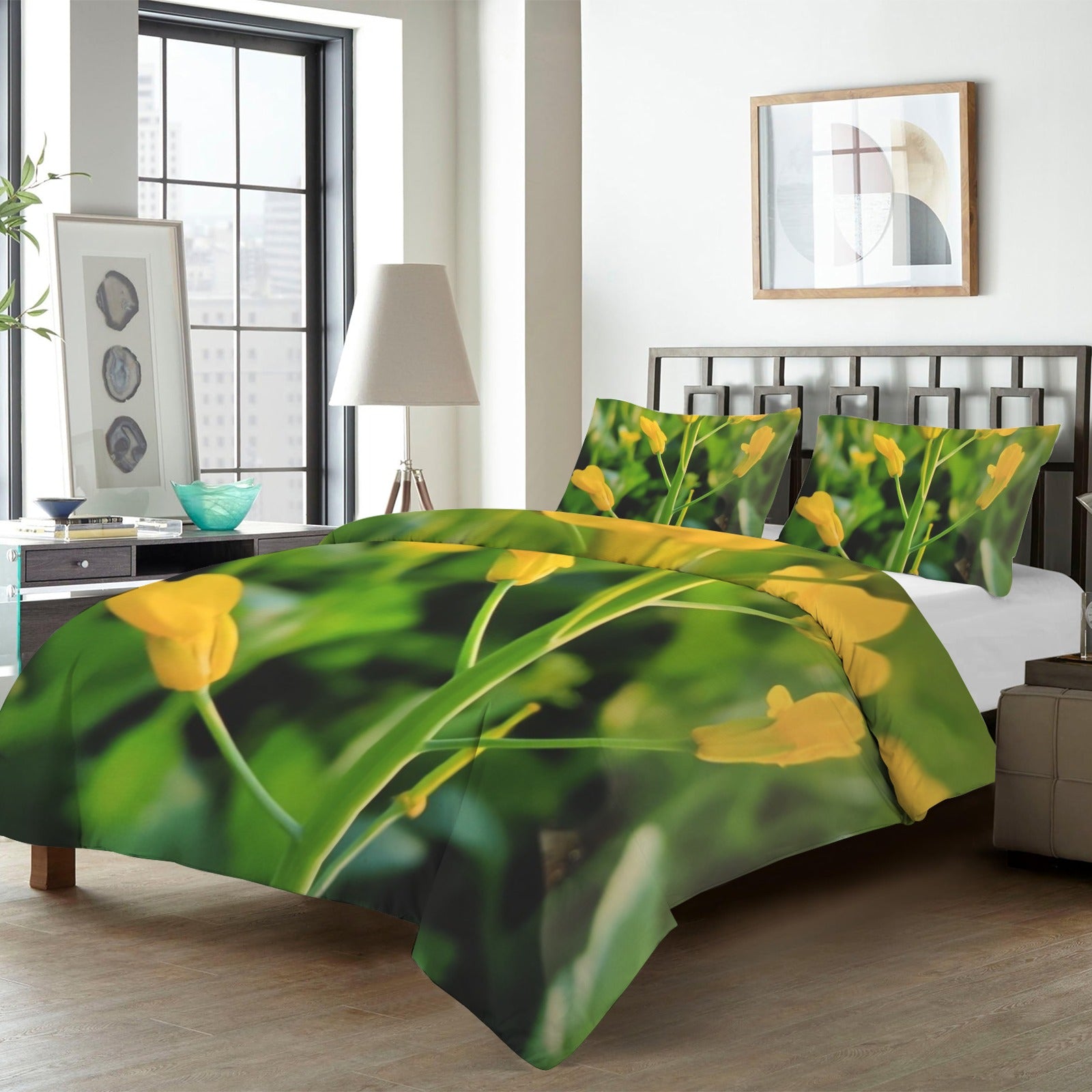 Bedding 4 Pc 4-Piece Bedding Set with Blank Fitted Sheet 82.7x82.7inch
