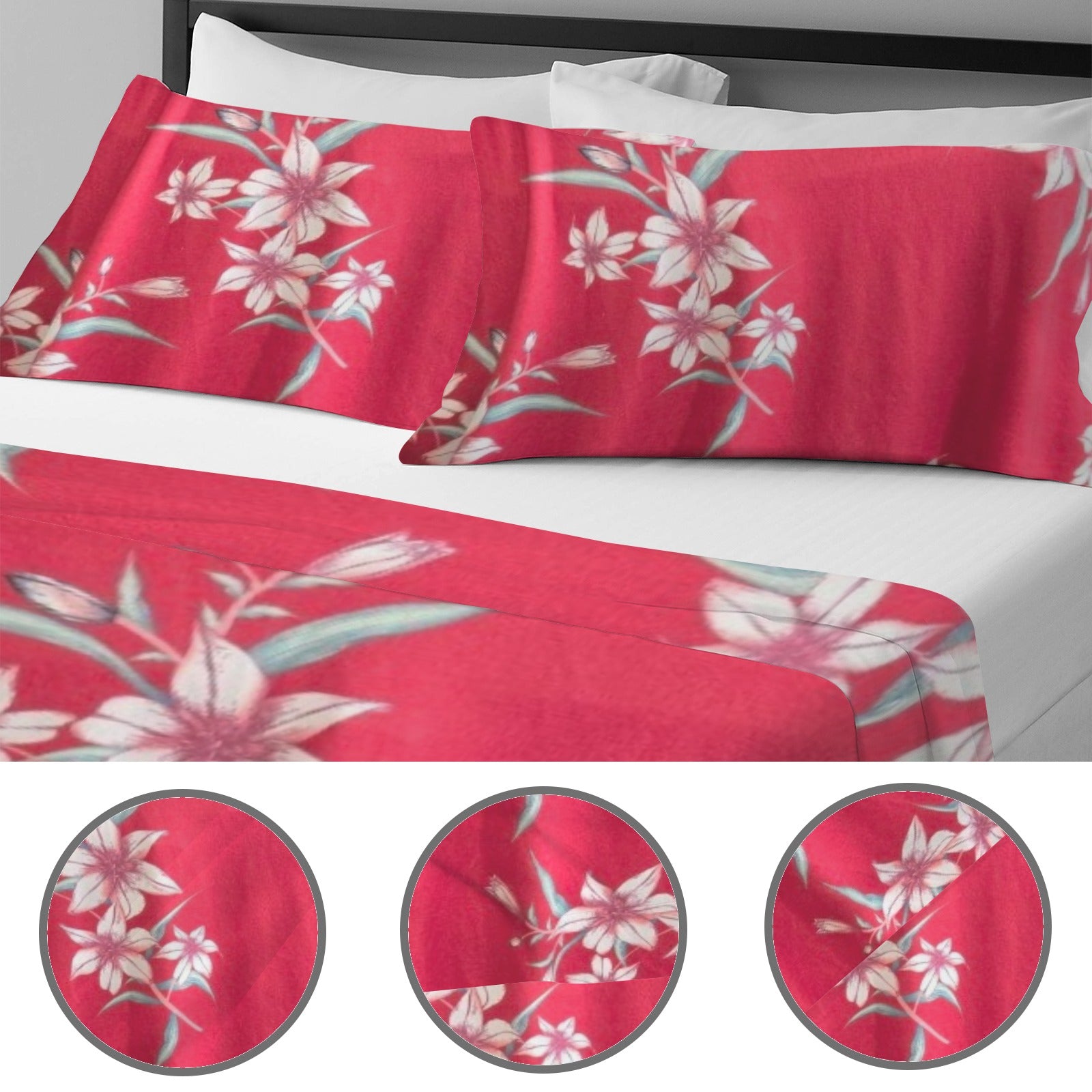 Bedding 4 Pc 4-Piece Bedding Set with Blank Fitted Sheet 82.7x82.7inch