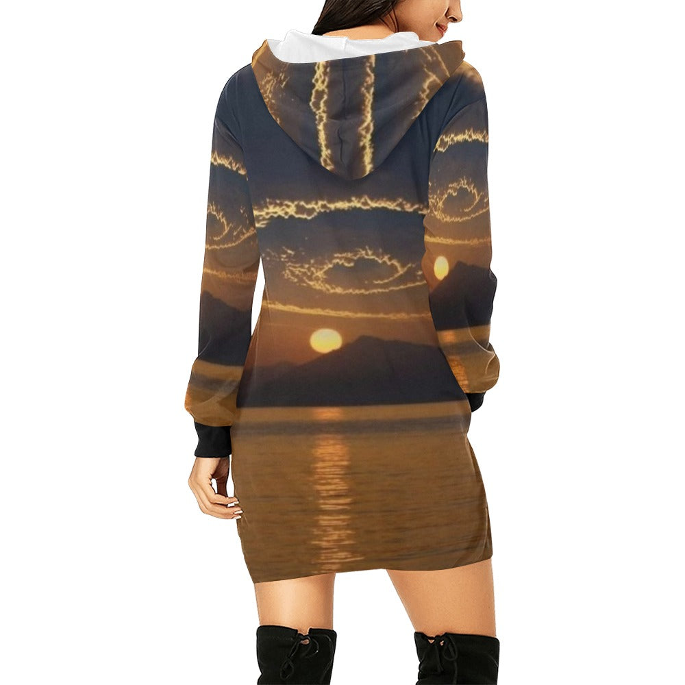 Dress All Over Print Hoodie Mini Dress (Model H27)