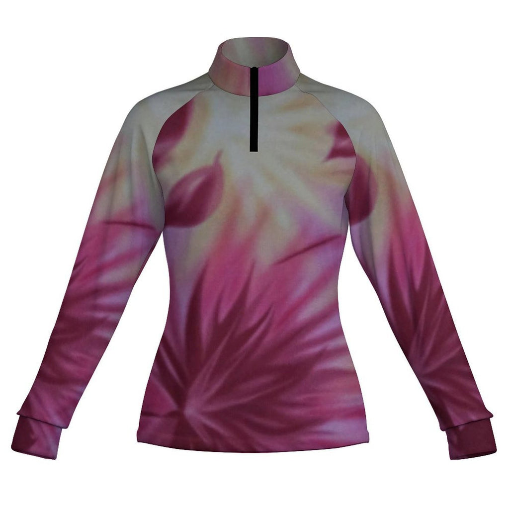 Women's Long Sleeve Tight fitting quick drying clothes 1/4 Zip Quick Dry Shirt