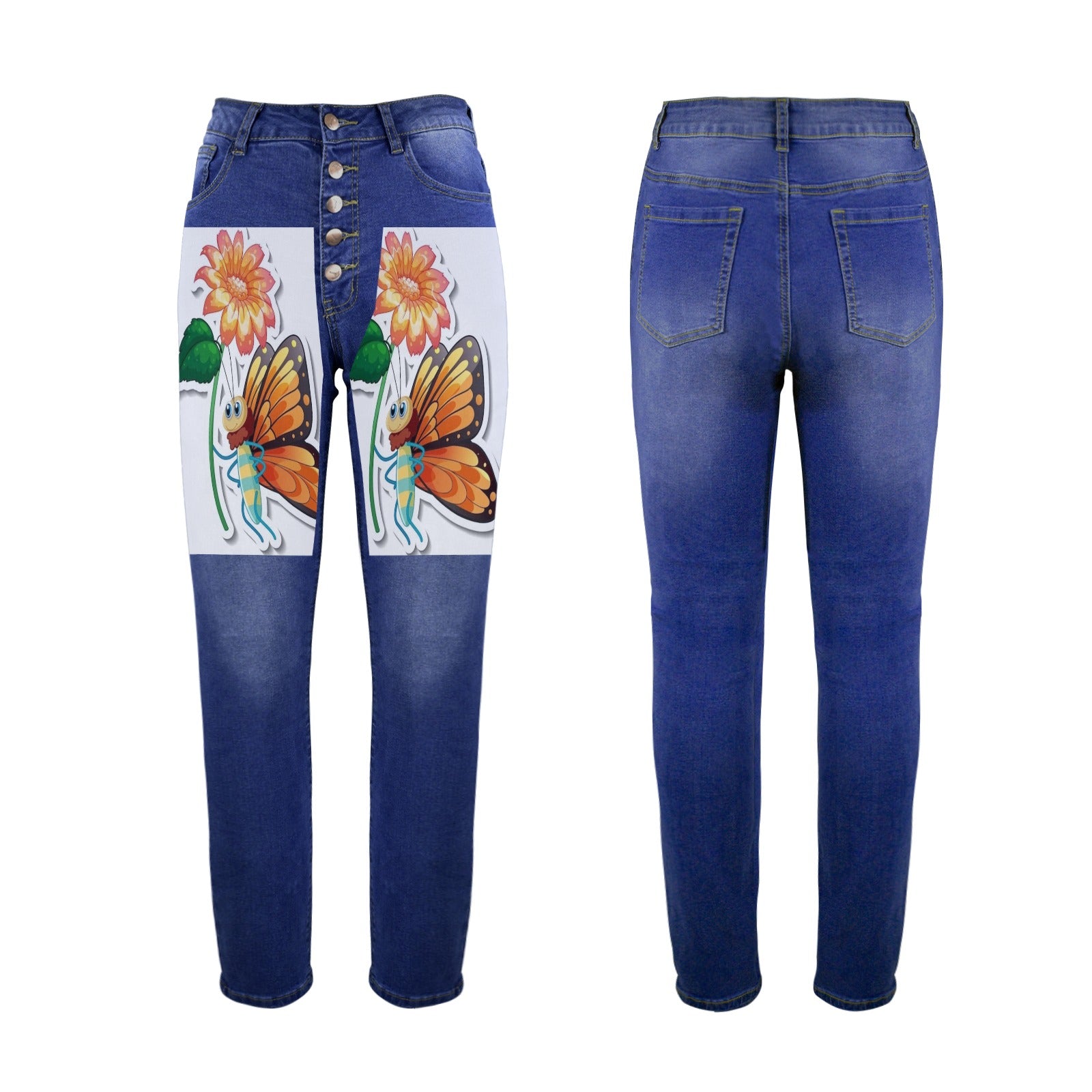 Jeans Women Women's Jeans (Front Printing) (Model L75)