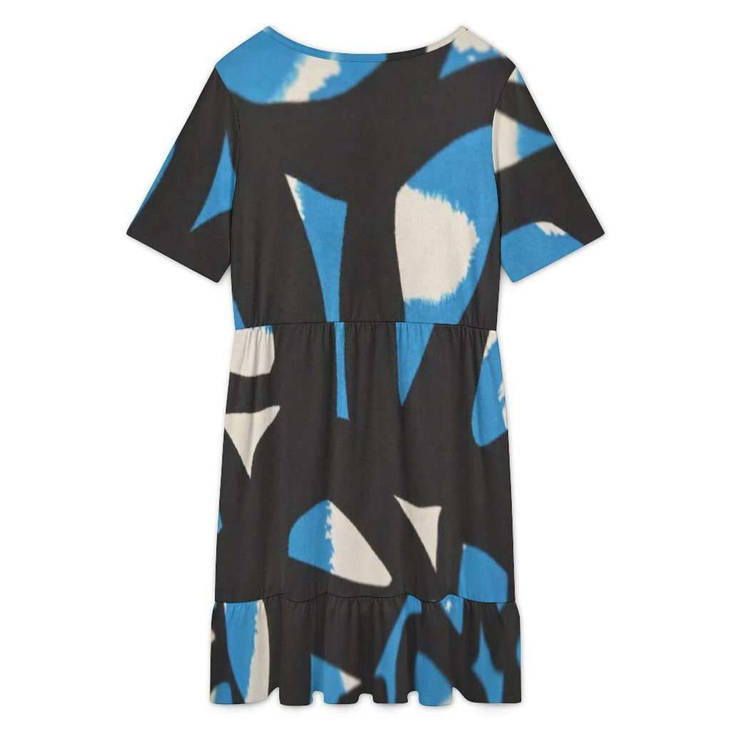 Short sleeved ruffled dress Short Sleeve Ruffle Hem Dress