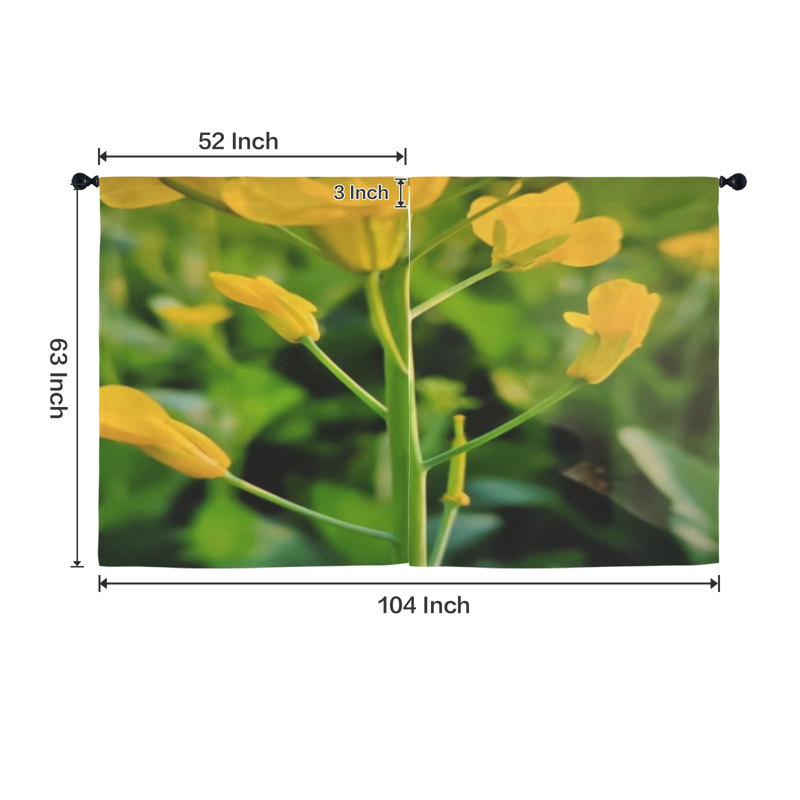 Curtains Window Curtain 52"x63" (2-Piece)