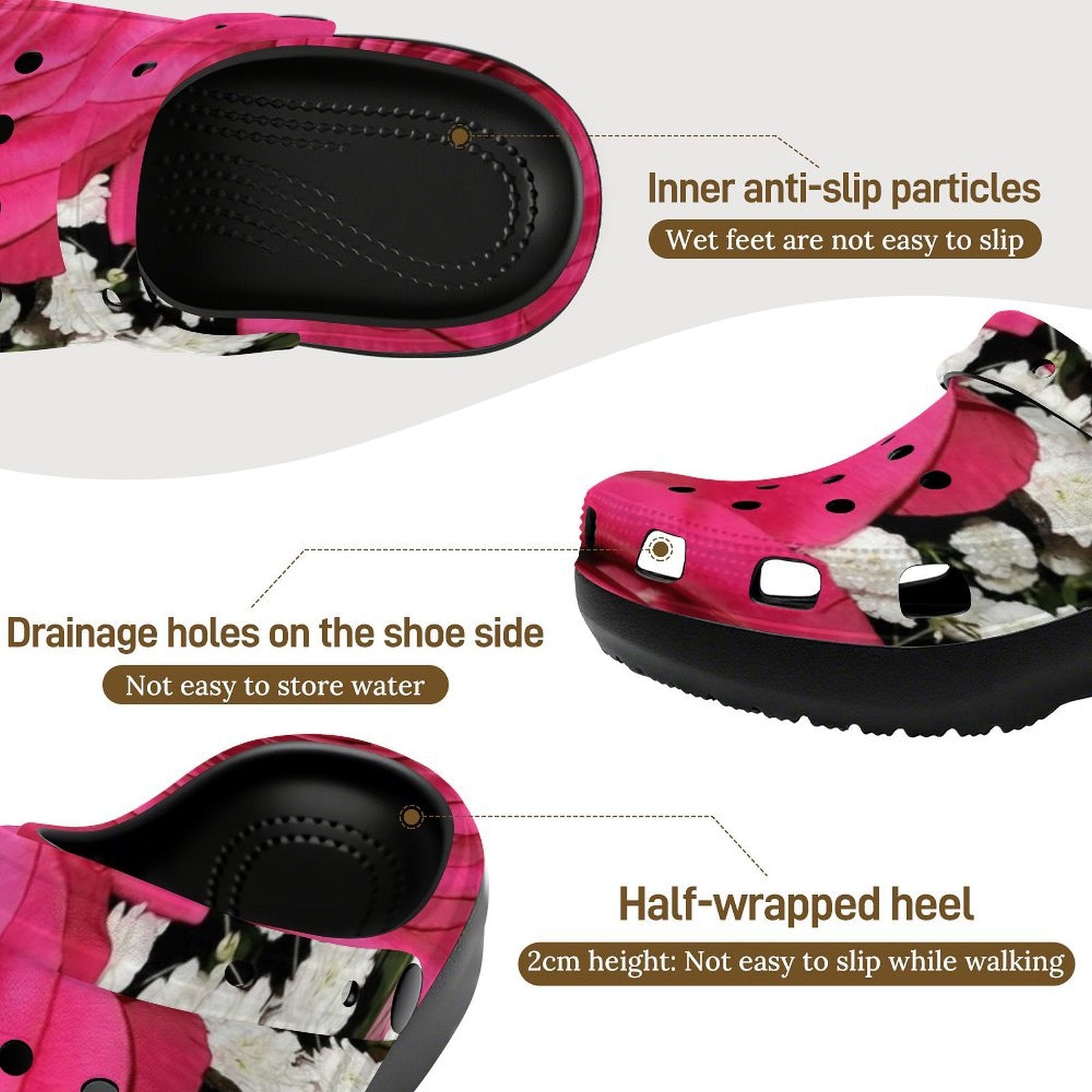 Clogs High-heeled perforated shoes Women's High-heeled Clogs