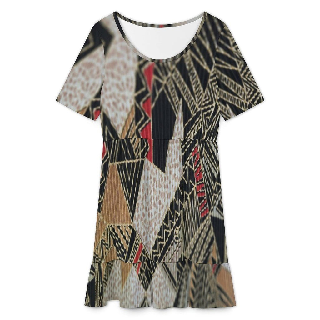 Short sleeved ruffled dress Short Sleeve Ruffle Hem Dress