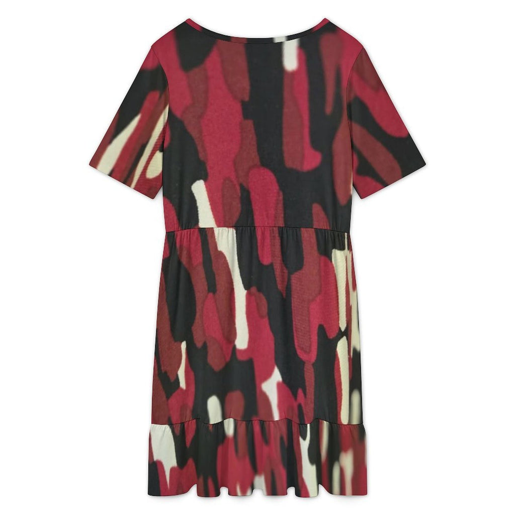 Short sleeved ruffled dress Short Sleeve Ruffle Hem Dress