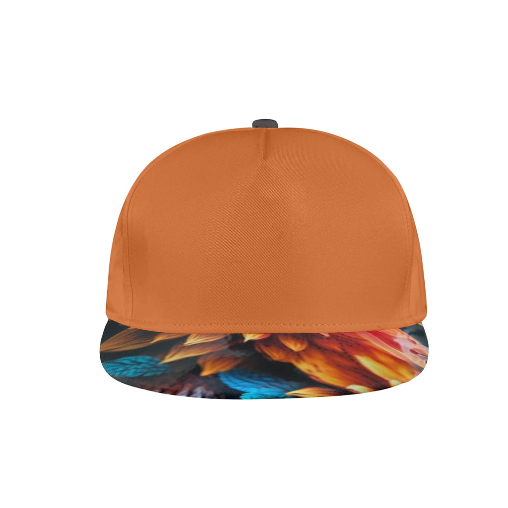 Hat orange floral snapback