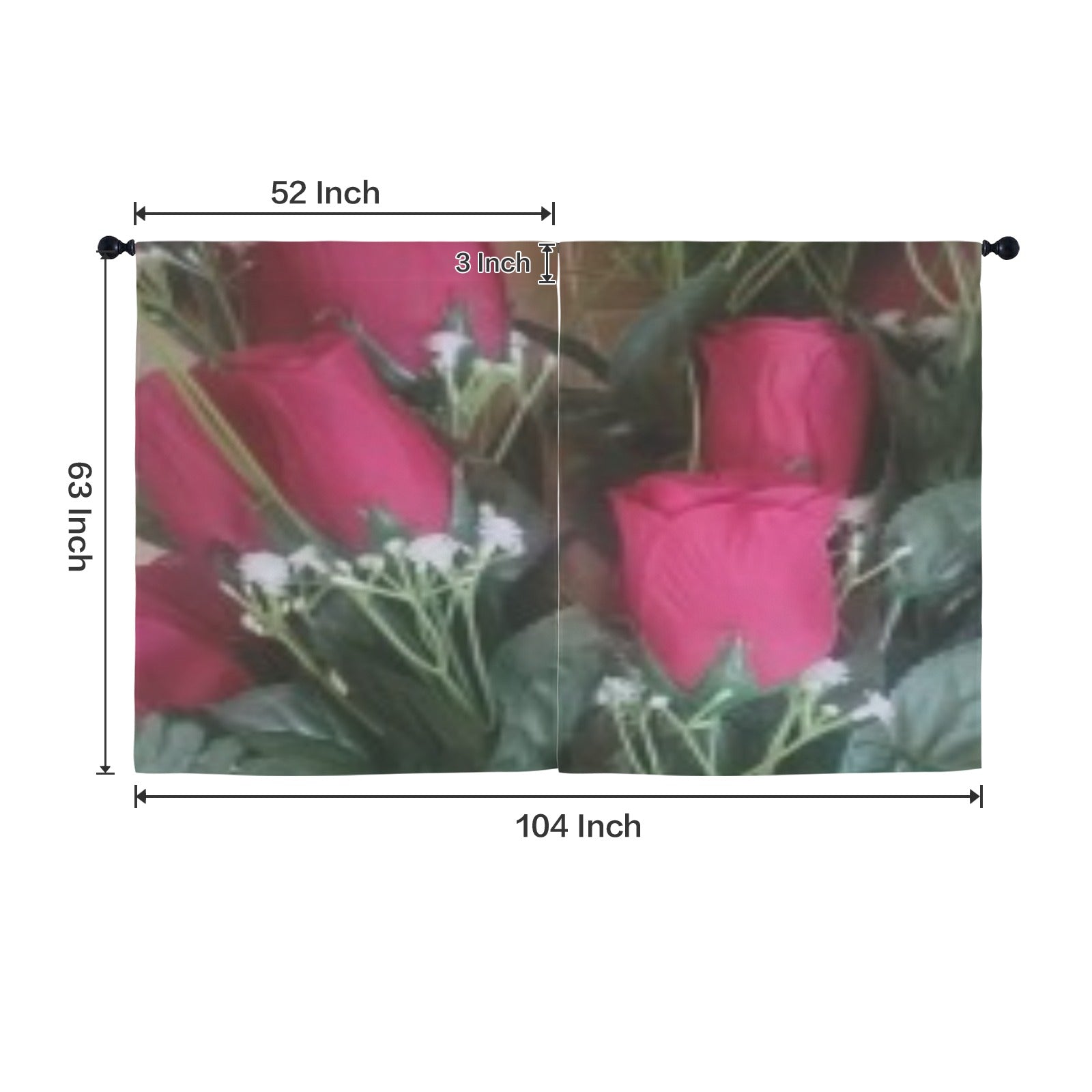 Curtains Window Curtain 52"x63" (2-Piece)