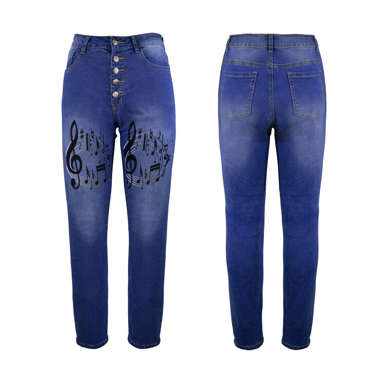 Jeans Women Women's Jeans (Front Printing) (Model L75)