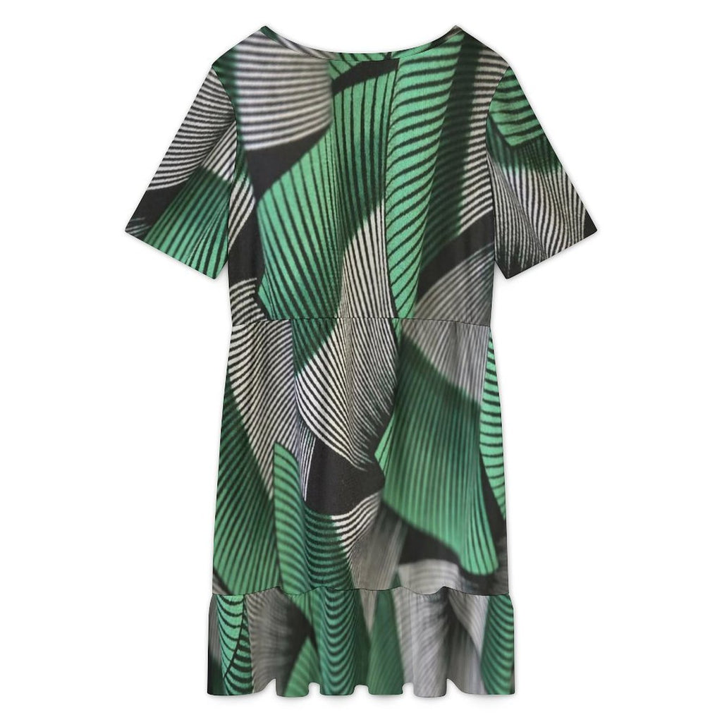 Short sleeved ruffled dress Short Sleeve Ruffle Hem Dress