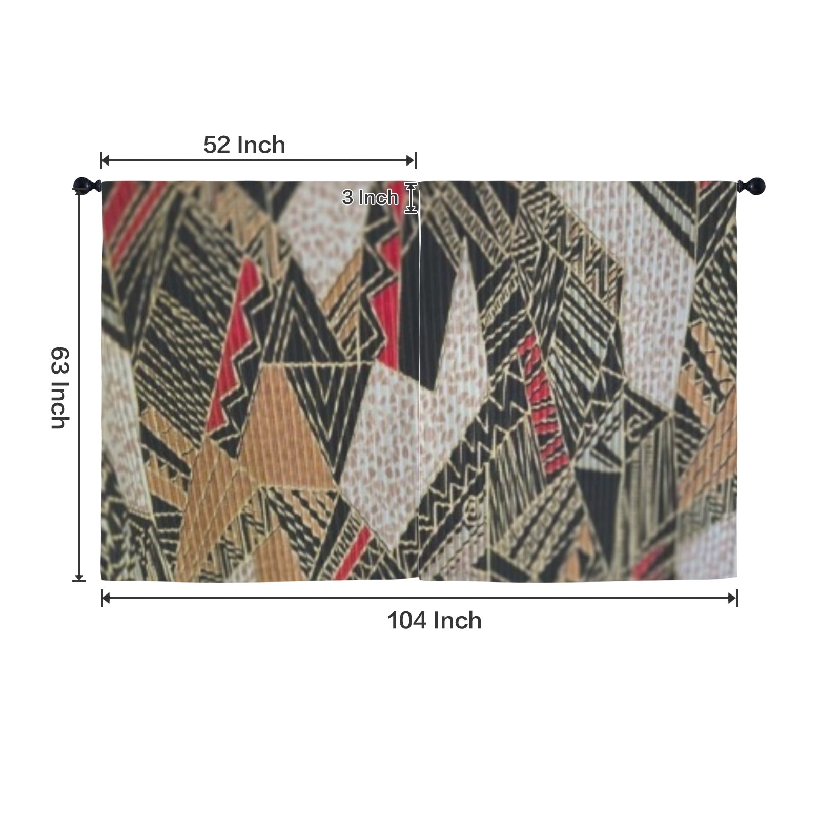 Curtains Window Curtain 52"x63" (2-Piece)