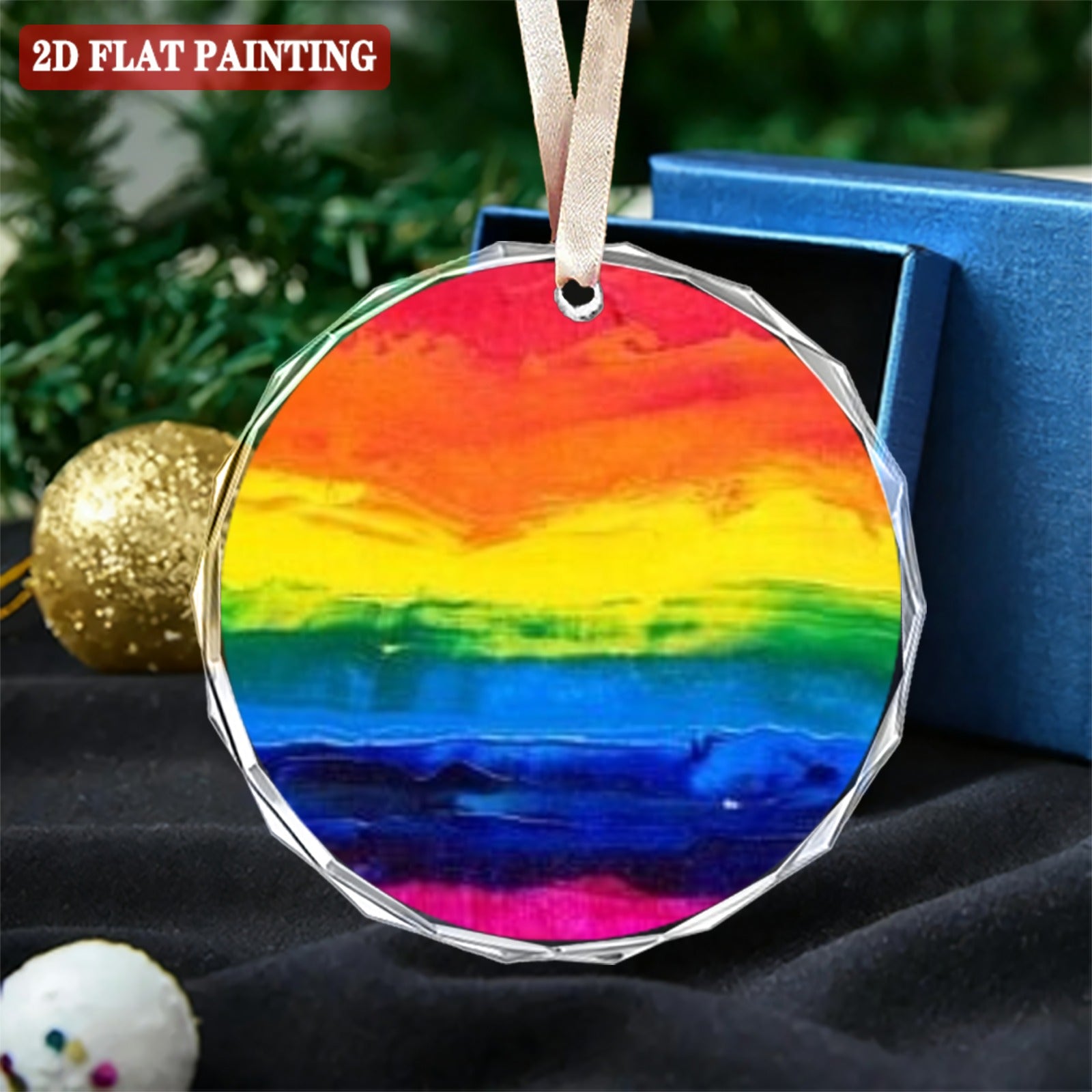 8 cm Round Crystal Glass Ornament