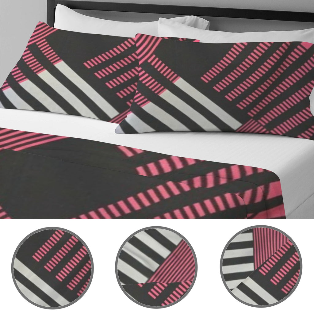 Bedding 4 Pc 4-Piece Bedding Set with Blank Fitted Sheet 82.7x82.7inch