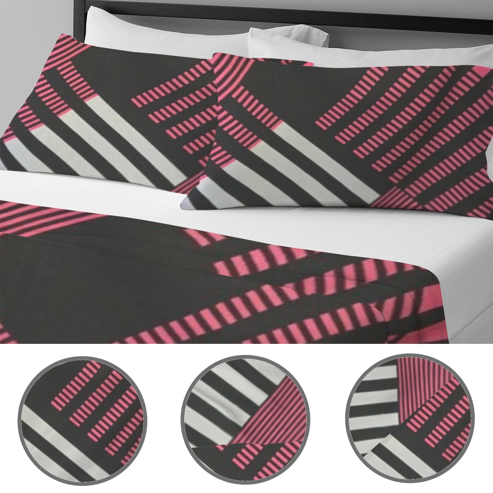 Bedding 4 Pc 4-Piece Bedding Set with Blank Fitted Sheet 82.7x82.7inch