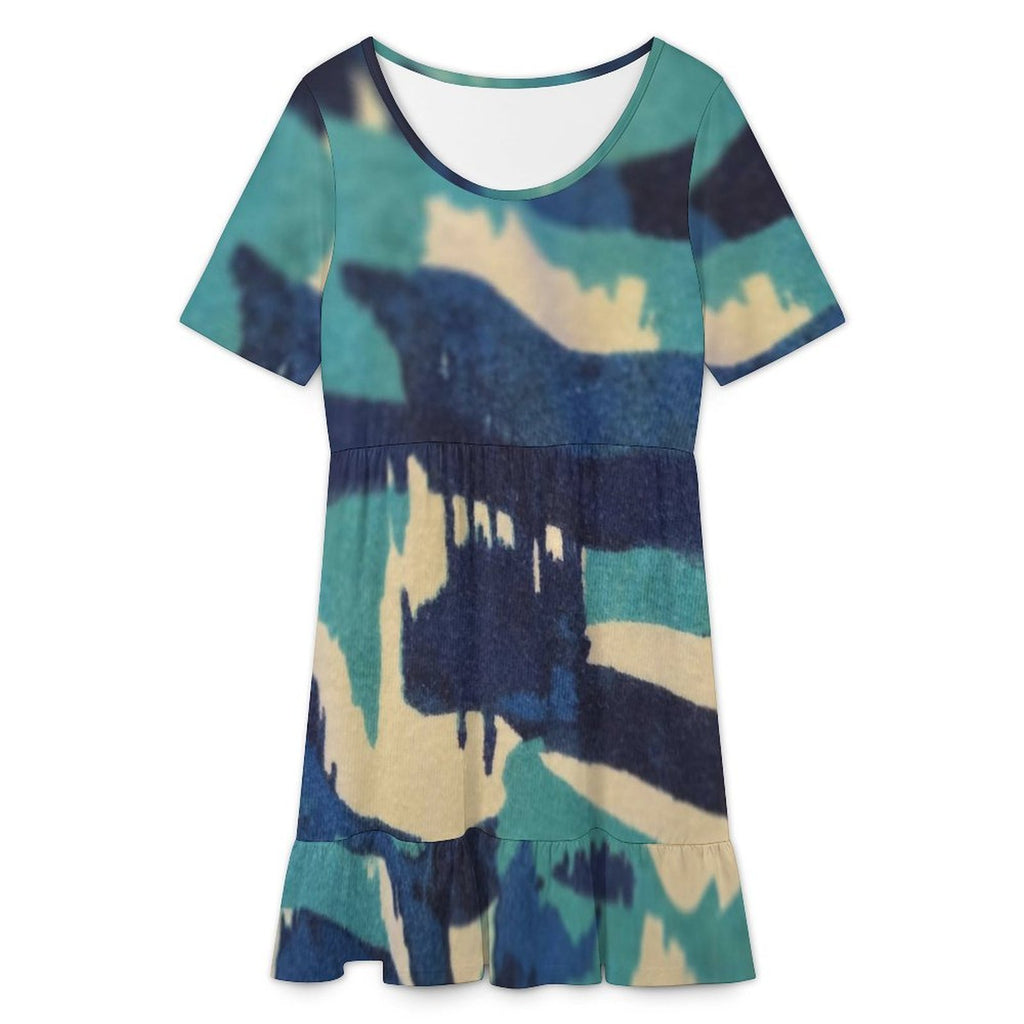 Short sleeved ruffled dress Short Sleeve Ruffle Hem Dress