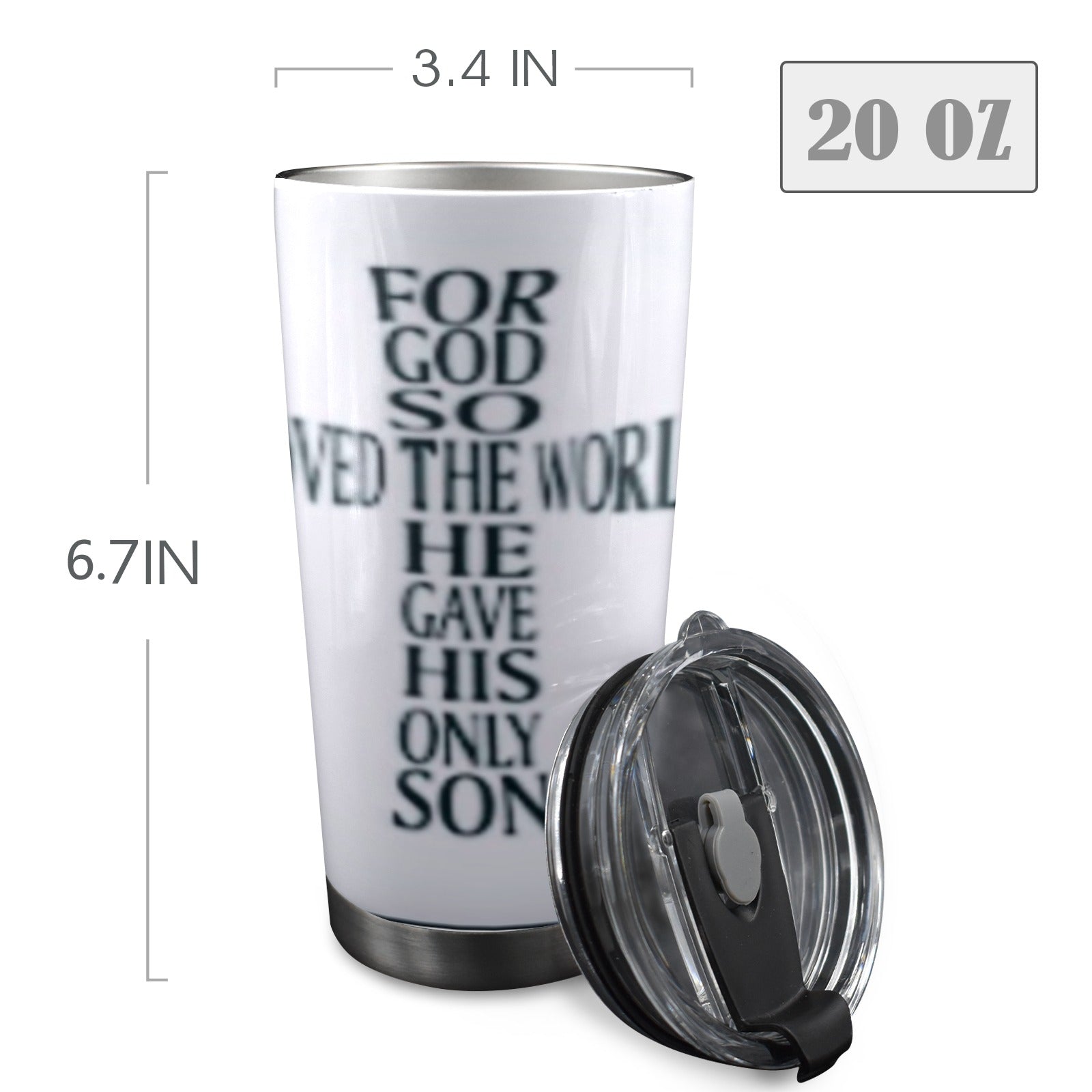 God loved the World 20oz Mobile Tumbler with Lid (Black Lock)