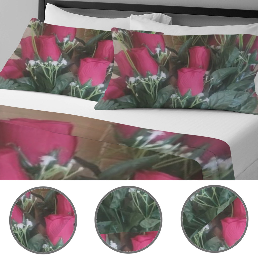 Bedding 4 Pc 4-Piece Bedding Set with Blank Fitted Sheet 82.7x82.7inch