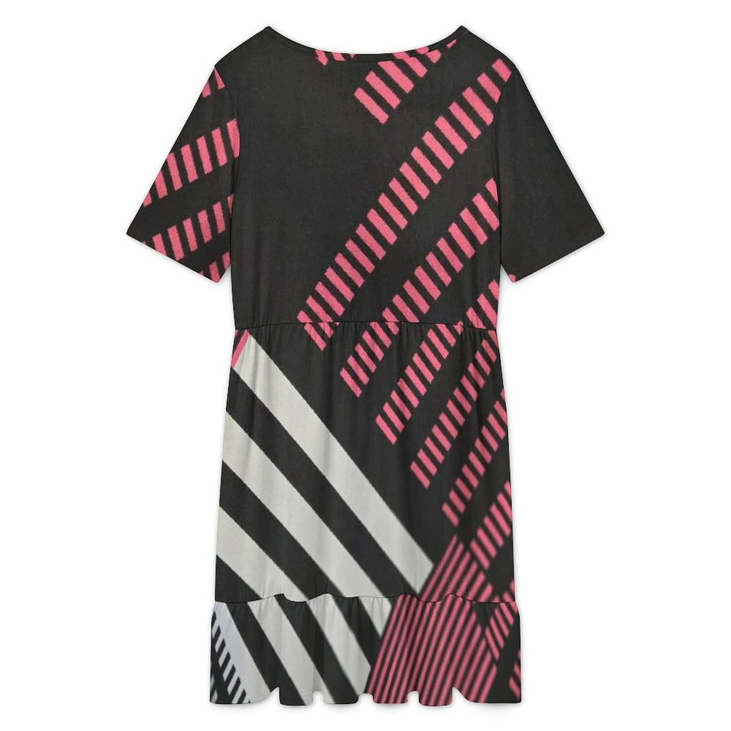 Short sleeved ruffled dress Short Sleeve Ruffle Hem Dress