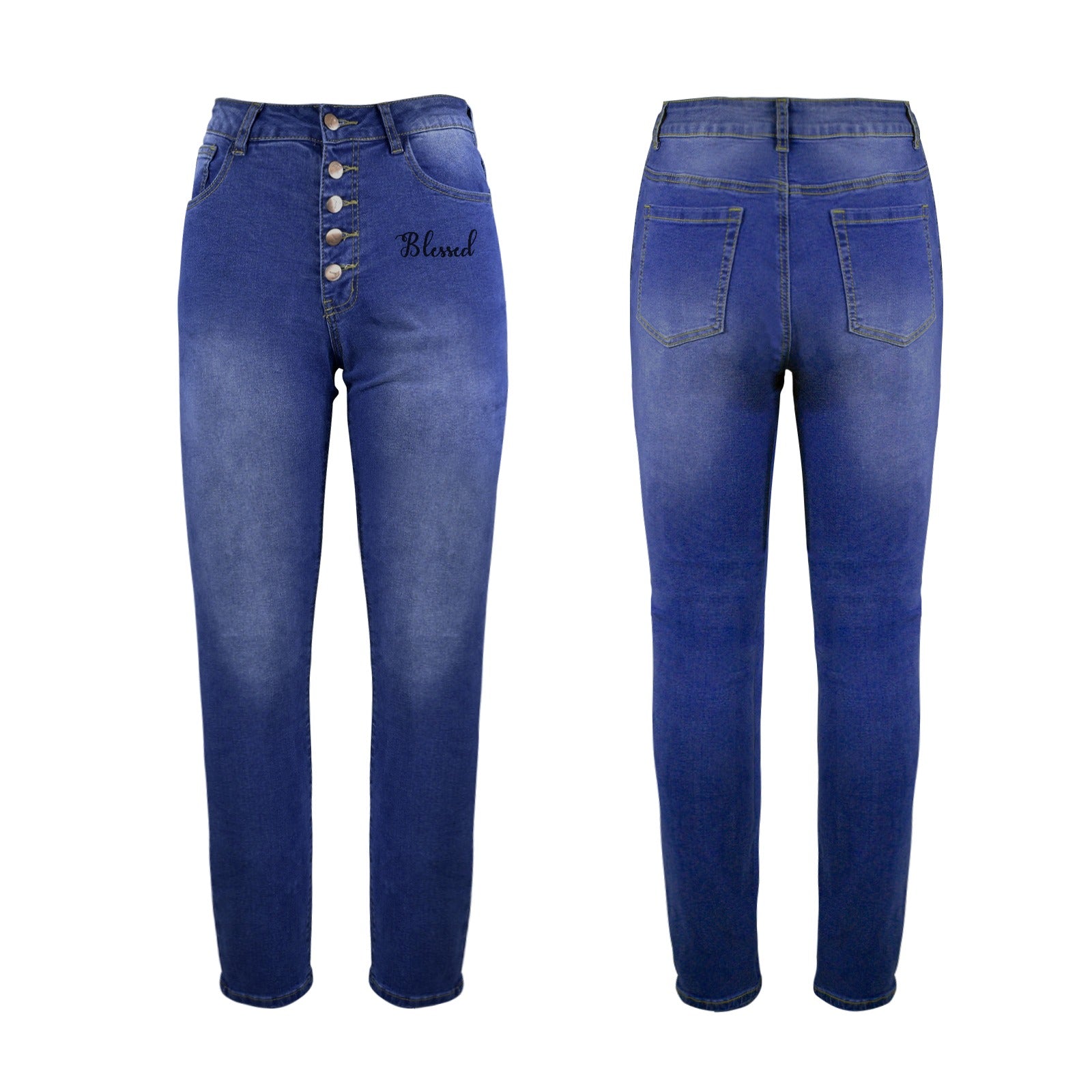 Jeans Women Women's Jeans (Front Printing) (Model L75)
