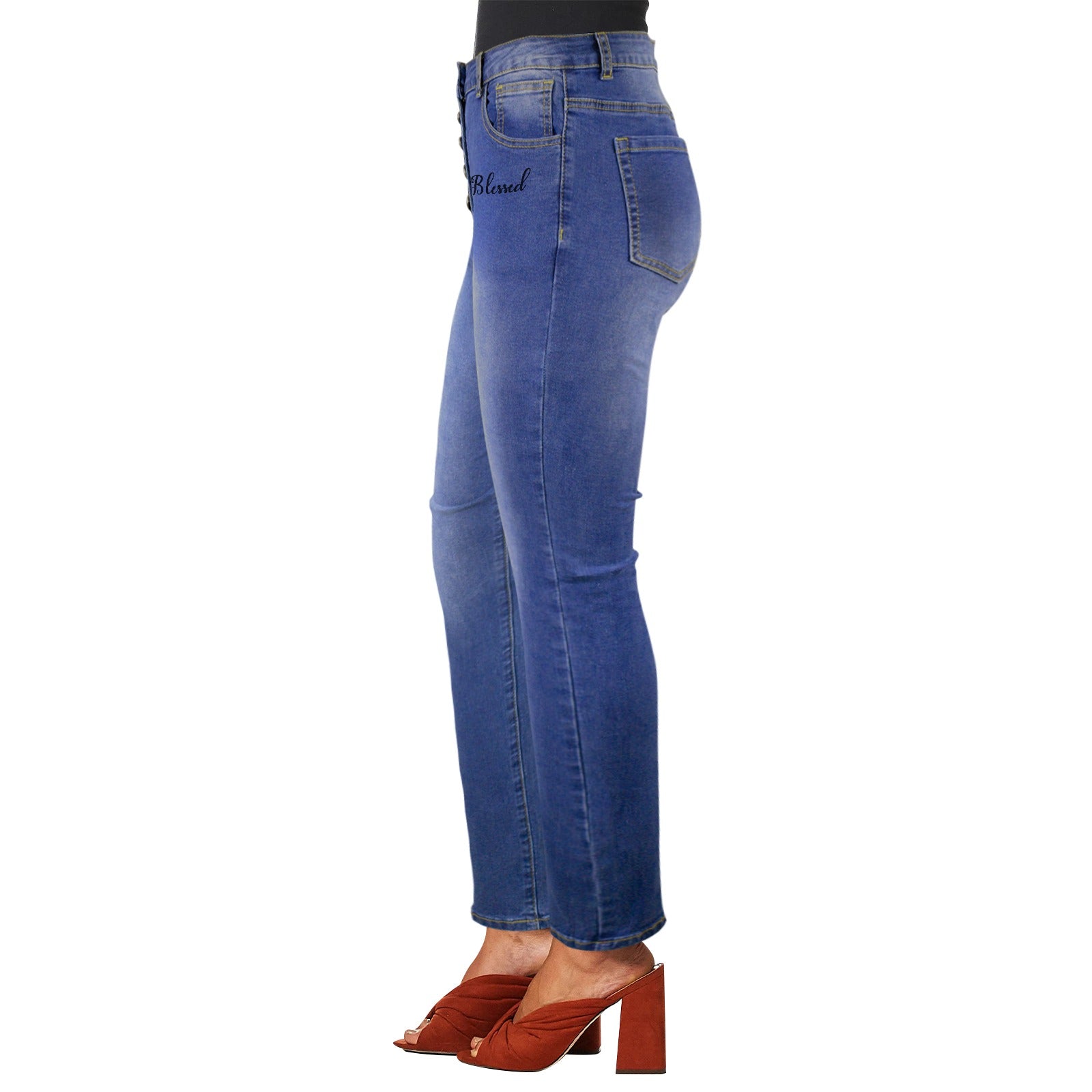 Jeans Women Women's Jeans (Front Printing) (Model L75)