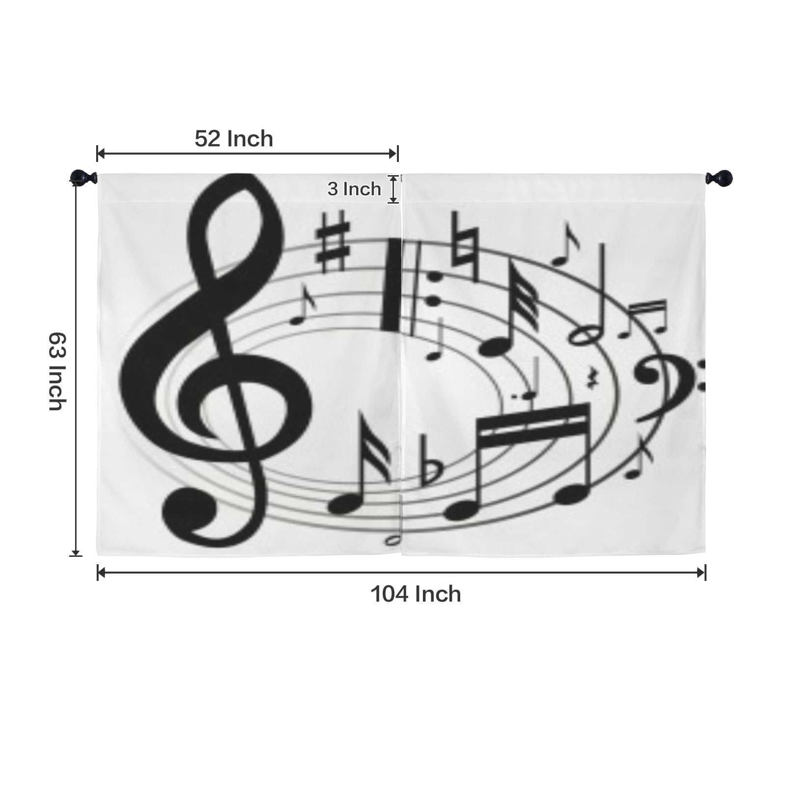 Curtains Window Curtain 52"x63" (2-Piece)