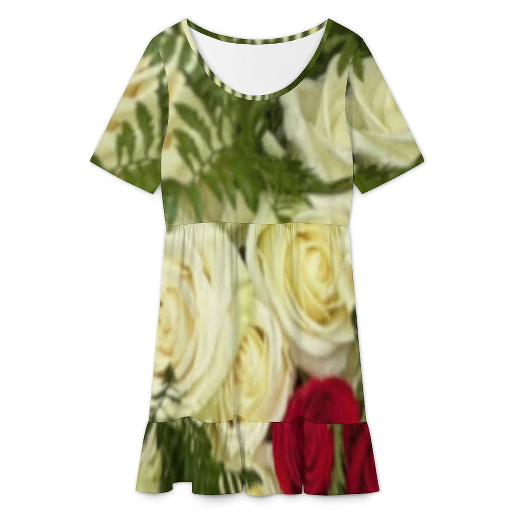 Short sleeved ruffled dress Short Sleeve Ruffle Hem Dress