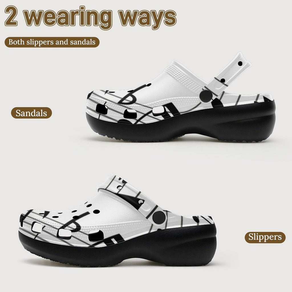 Clogs High-heeled perforated shoes Women's High-heeled Clogs