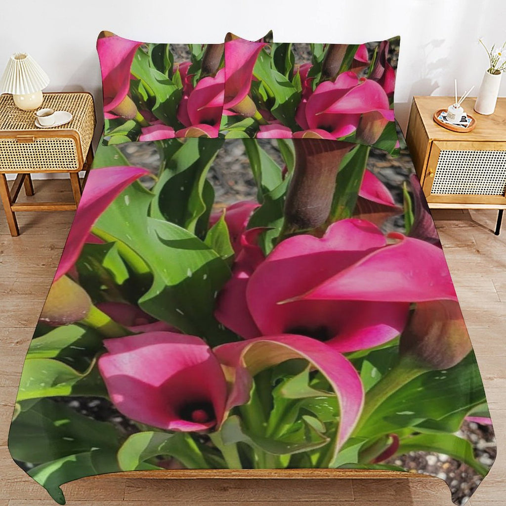 Bedding Set (1 Duvet Cover + 2 Pillow Shams) 3-Piece Bedding Set 86"×70" (1 Quilt Cover + 2 Pillowcases)