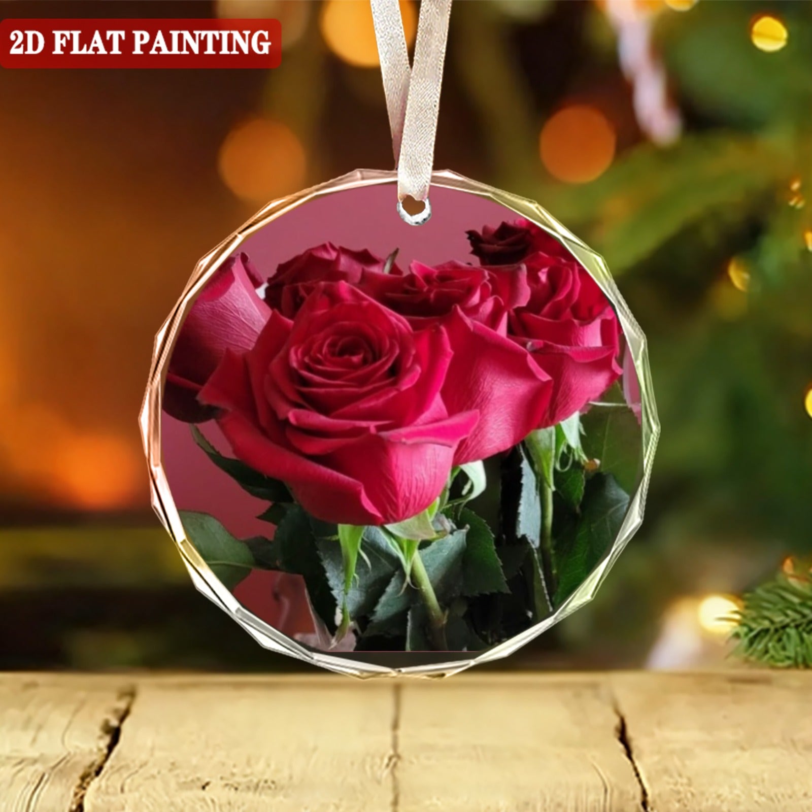 8 cm Round Crystal Glass Ornament