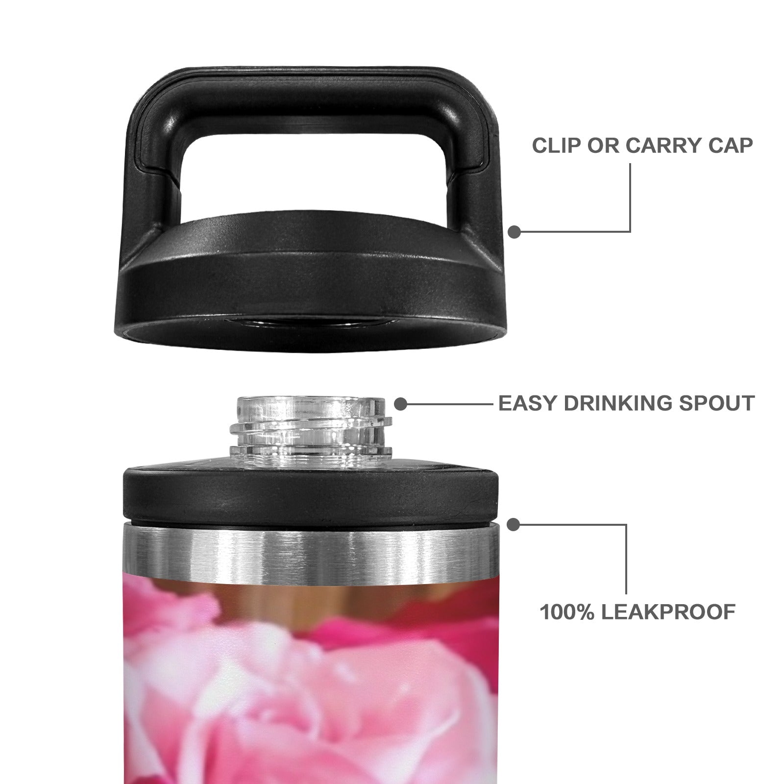 Tumbler 600ml Insulated Water Bottle with Chug Cap