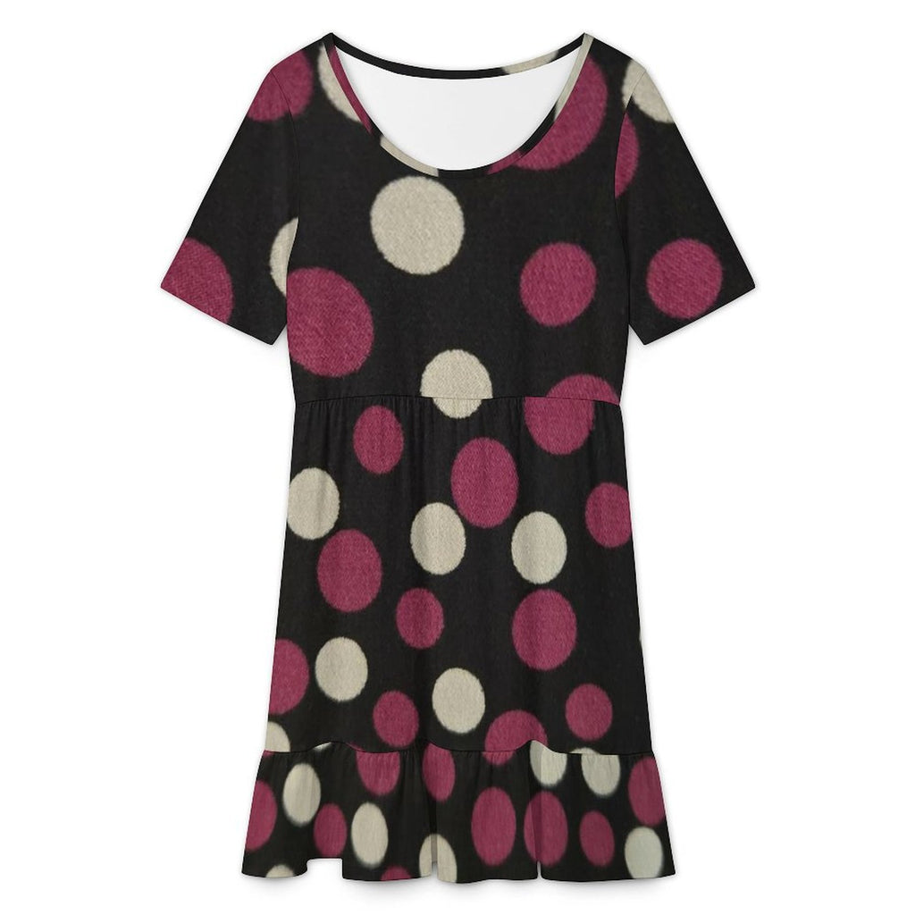 Short sleeved ruffled dress Short Sleeve Ruffle Hem Dress