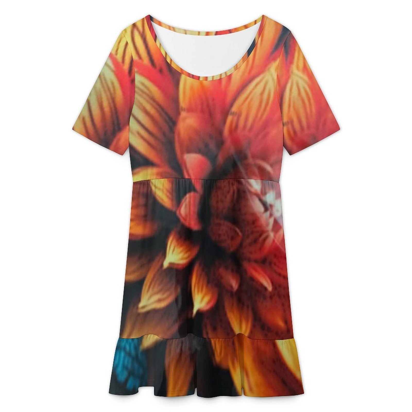 Short sleeved ruffled dress Short Sleeve Ruffle Hem Dress
