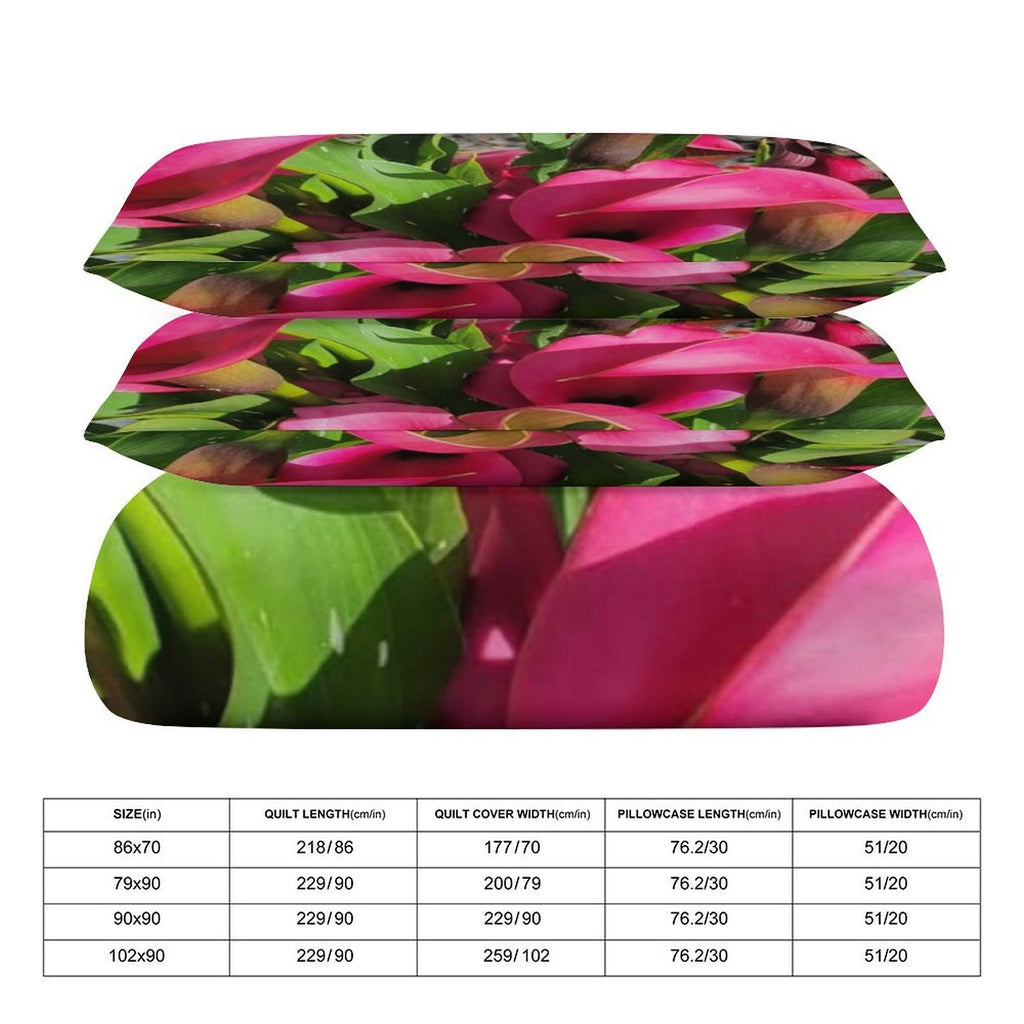 Bedding Set (1 Duvet Cover + 2 Pillow Shams) 3-Piece Bedding Set 86"×70" (1 Quilt Cover + 2 Pillowcases)