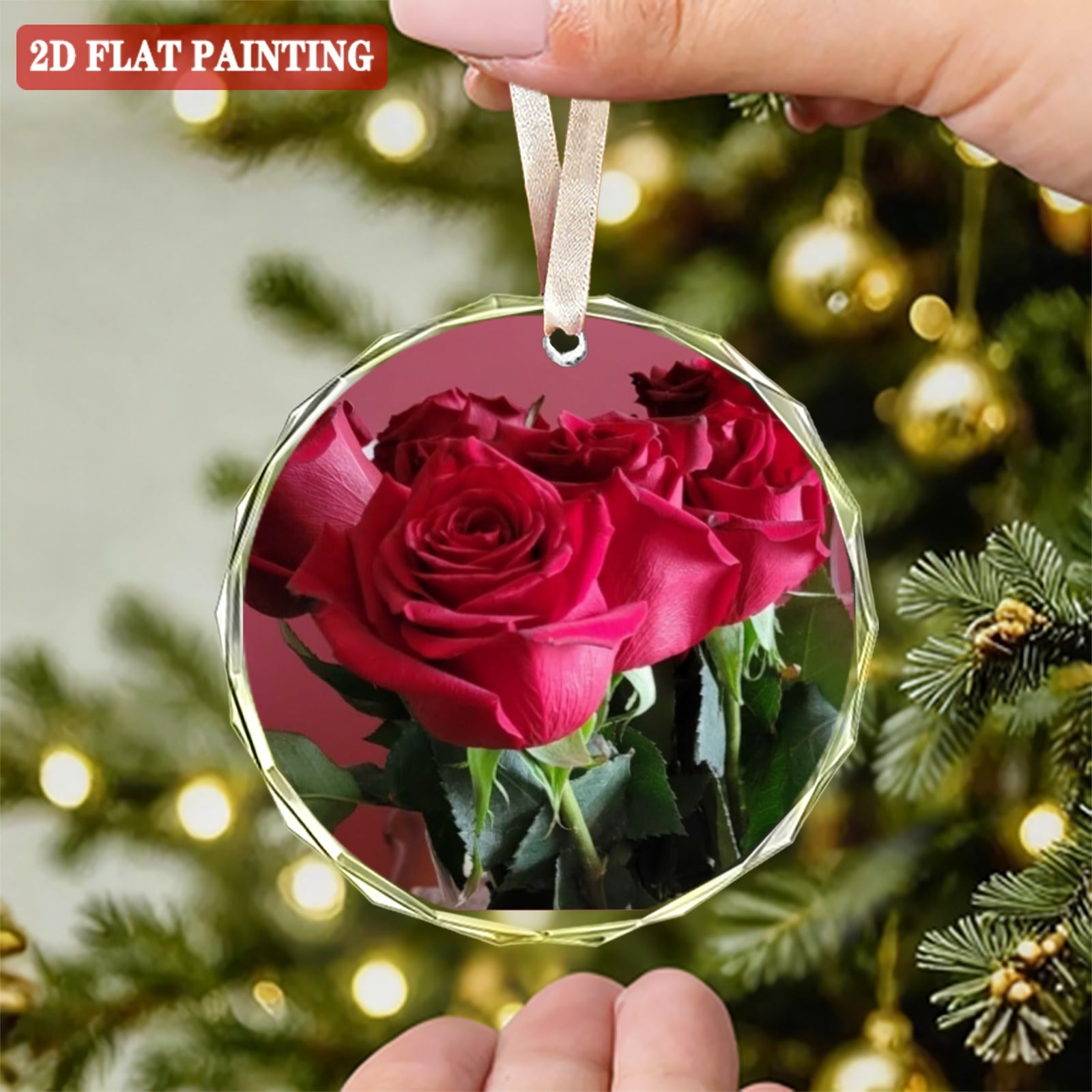 8 cm Round Crystal Glass Ornament
