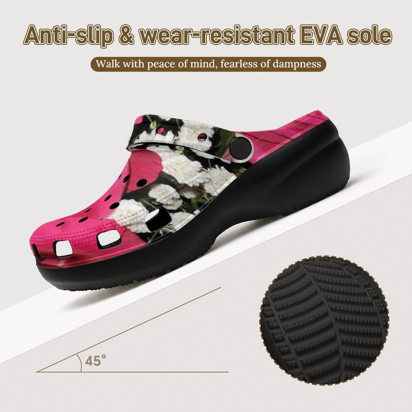 Clogs High-heeled perforated shoes Women's High-heeled Clogs
