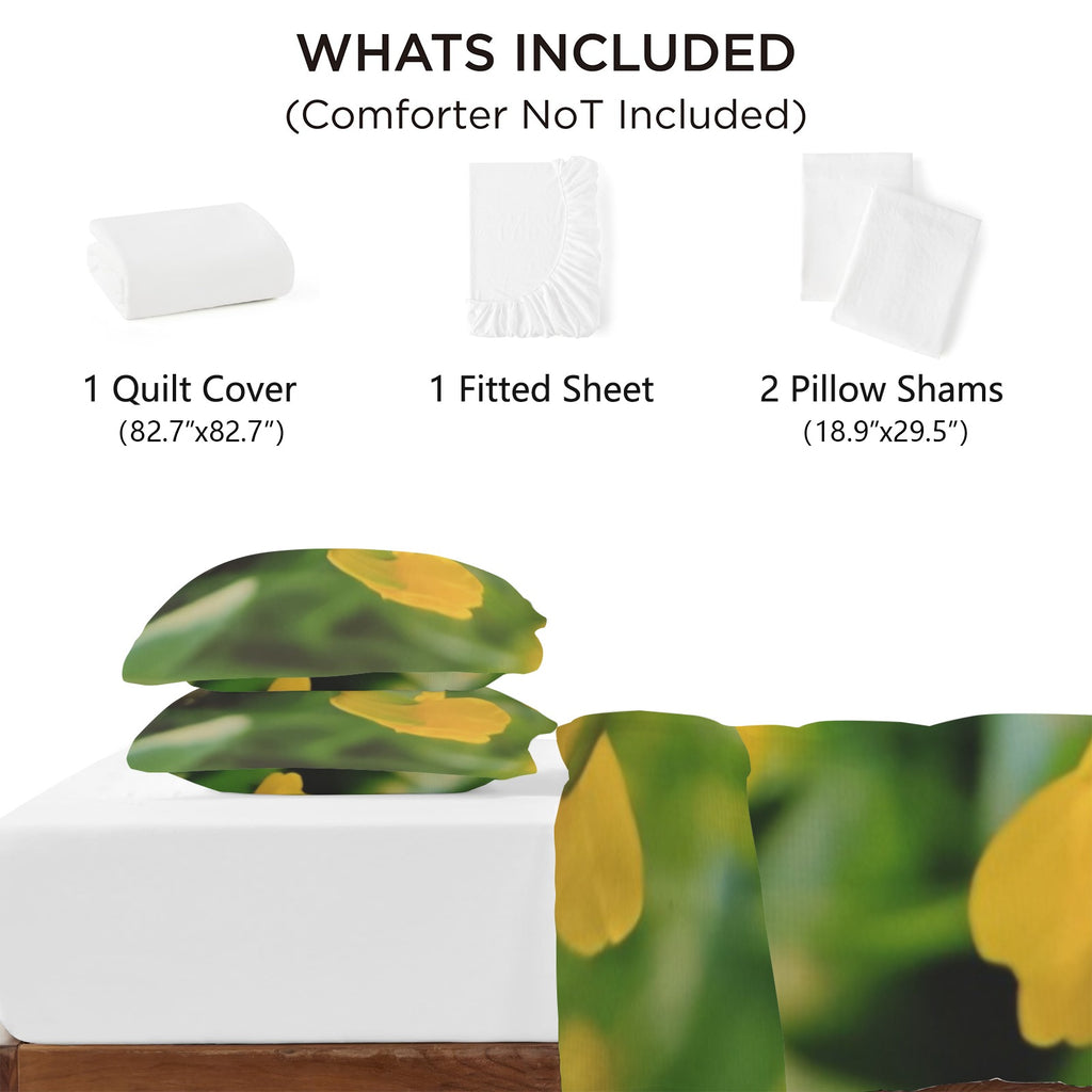 Bedding 4 Pc 4-Piece Bedding Set with Blank Fitted Sheet 82.7x82.7inch