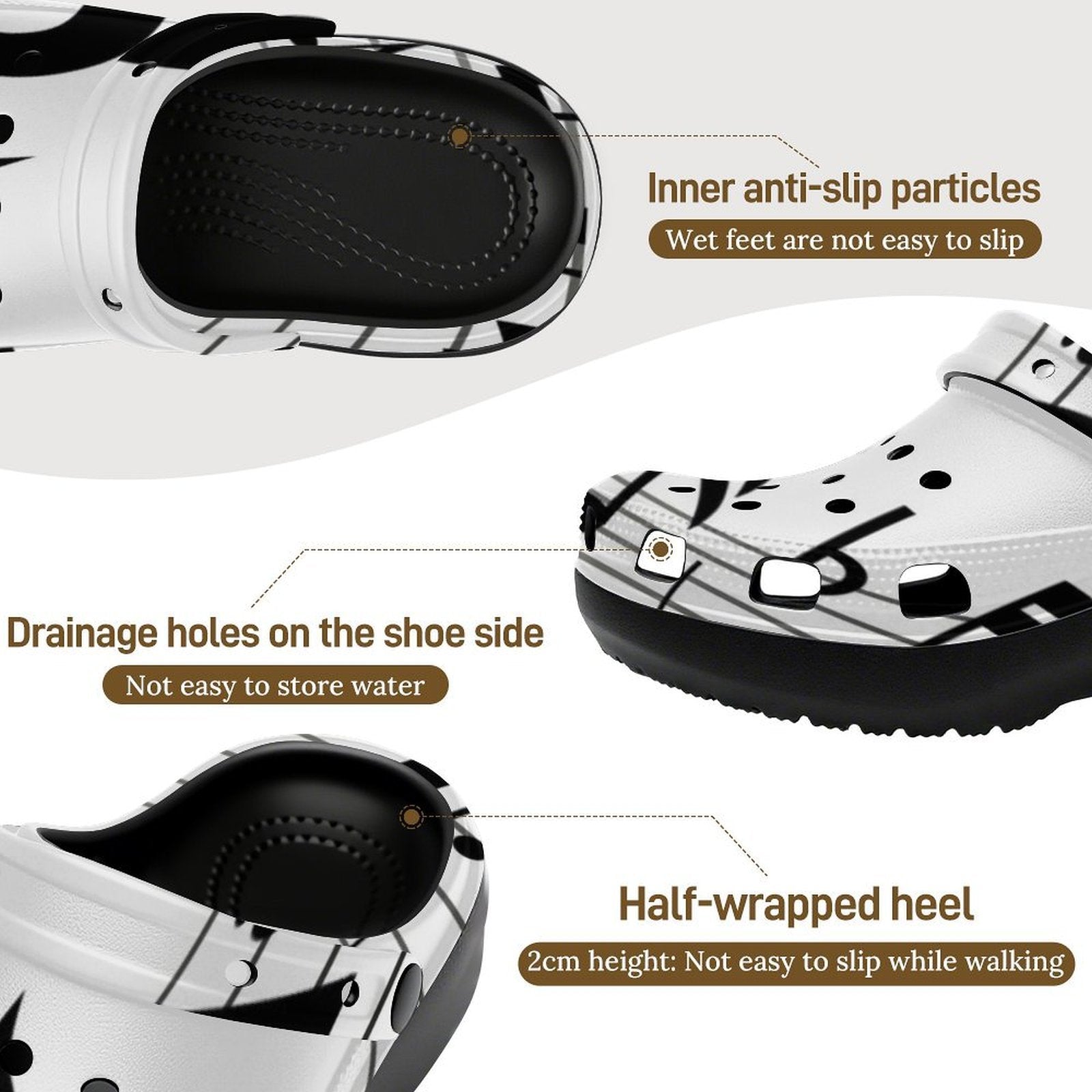 Clogs High-heeled perforated shoes Women's High-heeled Clogs