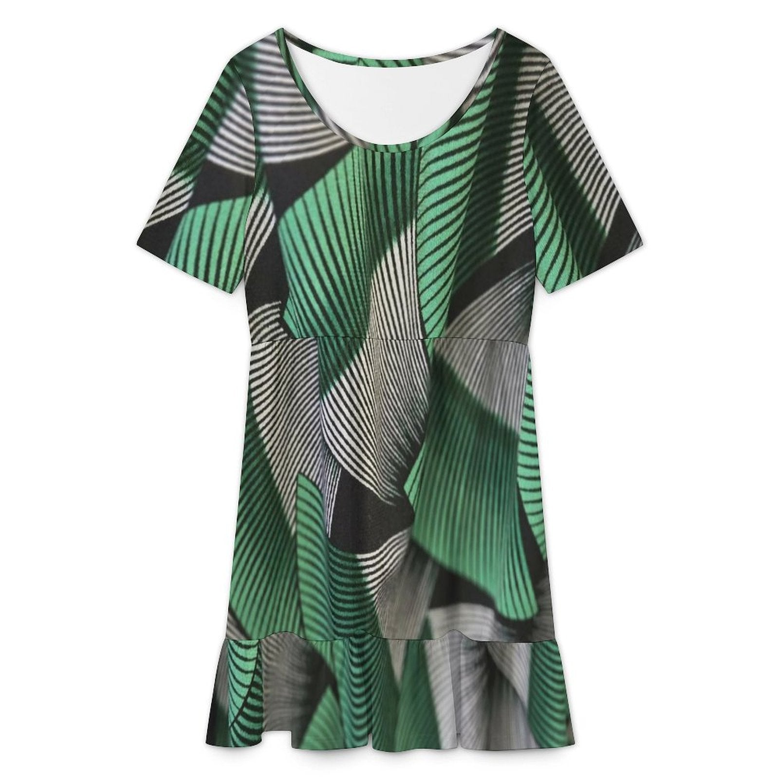 Short sleeved ruffled dress Short Sleeve Ruffle Hem Dress